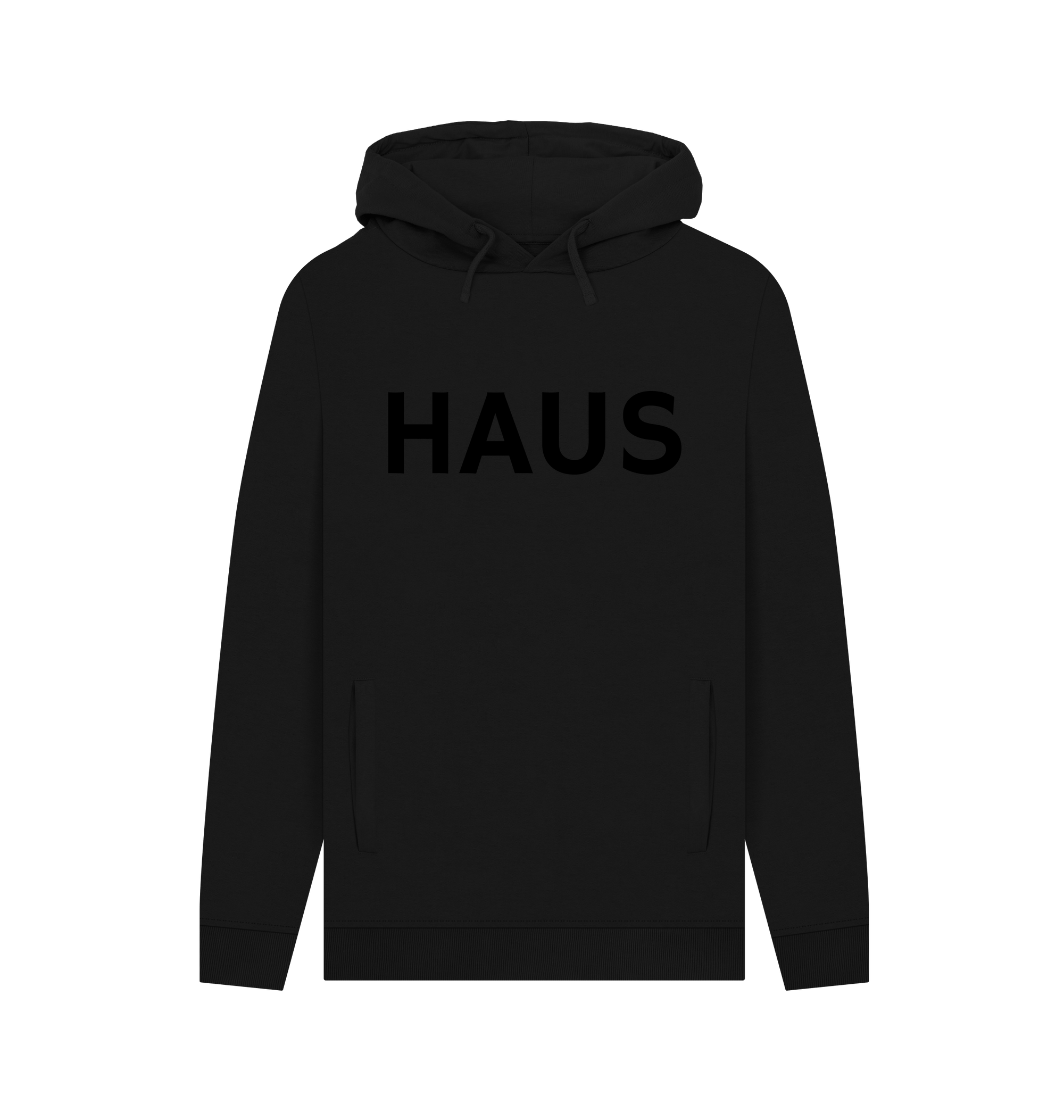 Black Printed Hoody Front